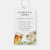 Bubbels en Brouwsels Koppels Bruiloft Cadeaulabel (Voorkant)