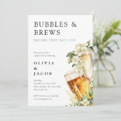 Bubbels en Brouwsels Koppels Bruiloft Kaart (Staand voorkant)