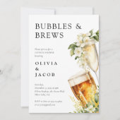 Bubbels en Brouwsels Koppels Bruiloft Kaart (Voorkant)