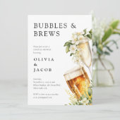Bubbels en Brouwsels Koppels Bruiloft Kaart (Staand voorkant)