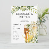 Bubbels en Brouwsels Koppels Bruiloft Kaart (Staand voorkant)
