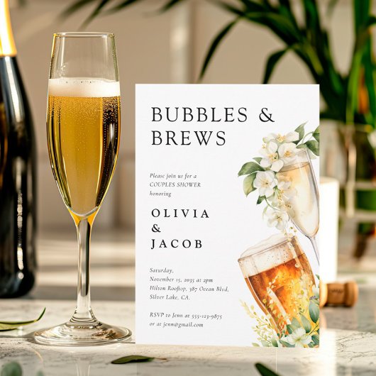 Bubbels en Brouwsels Koppels Bruiloft Kaart