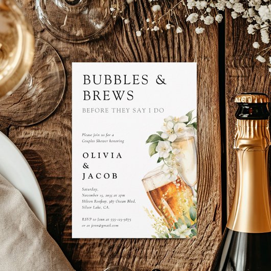 Bubbels en Brouwsels Koppels Bruiloft Kaart