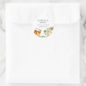 Bubbels en Brouwsels Koppels Bruiloft Ronde Sticker (Tas)