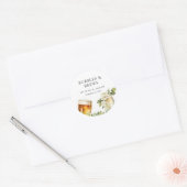 Bubbels en Brouwsels Koppels Bruiloft Ronde Sticker (Envelop)