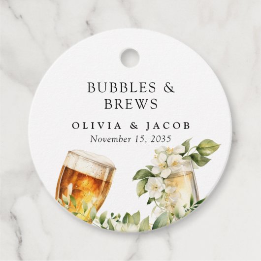 Bubbels en brouwsels Koppels Douche Bedankjes Labels (Voorkant)