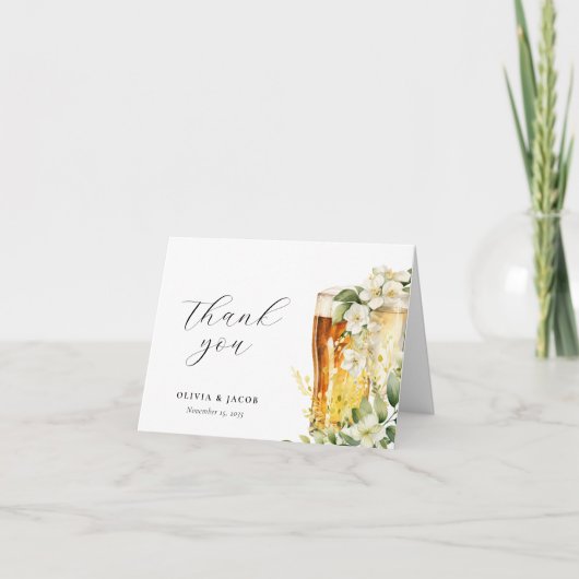 Bubbels en brouwsels Koppels Douche Bedankkaart (Voorkant)