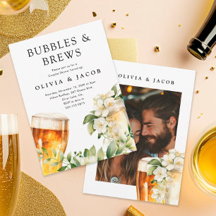 Bubbels en brouwsels Koppels Douche Foto Uitnodigi Kaart