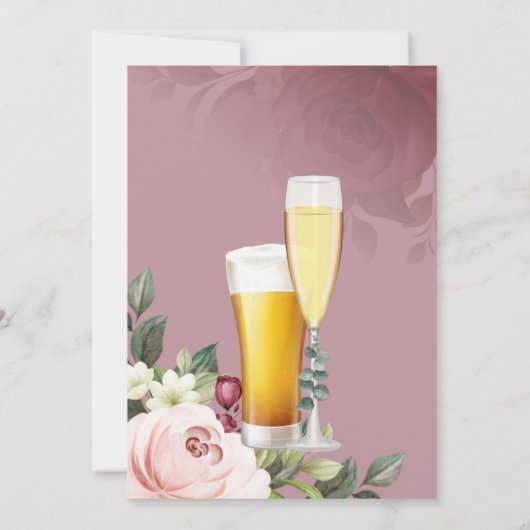 Bubbels en brouwsels Koppels Douche Uitnodiging (Achterkant)