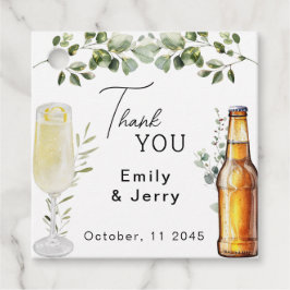 Bubbels en brouwsels Trouwdouche Dank u Bedankjes Labels