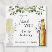 Bubbels en brouwsels Trouwdouche Dank u Bedankjes Labels (Voorkant)