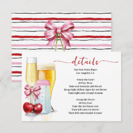 Bubbels en brouwsels voor Baby Due Cherry Baby sho Informatiekaartje