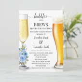 Bubbels en brouwsels voordat ik bruidsdouche blauw kaart (Staand voorkant)