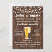 Bubbels en brouwsels voordat ik rustieke bruiloft  kaart (Voorkant)