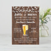 Bubbels en brouwsels voordat ik rustieke bruiloft kaart (Staand voorkant)