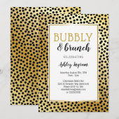 Bubbels en brunch in zwarte en gouden Stippen Kaart (Voorkant / Achterkant)