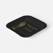 Bubbels en Cheers Zwart Goud 50ste Verjaardagsfees Papieren Bordje (Gebogen)