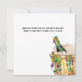 Bubbels en kralen Mardi Gras Party Kaart (Achterkant)