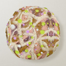 Bubbels en lijnen baby slab rond kussen