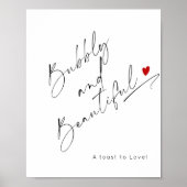 Bubbels en mooi minimalistisch script Bridal Poster (Voorkant)