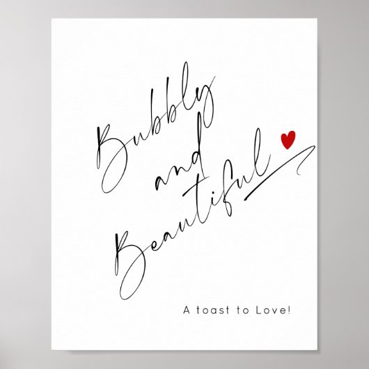 Bubbels en mooi minimalistisch script Bridal Poster (Voorkant)