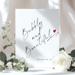 Bubbels en mooi minimalistisch script Bridal Poster