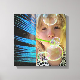 BUBBELS EN PAUWVEREN CANVAS AFDRUK