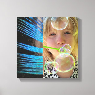 BUBBELS EN PAUWVEREN CANVAS AFDRUK