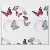 Bubbels en vlinders cadeaupapier (Vlak)