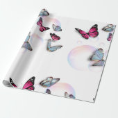 Bubbels en vlinders cadeaupapier (Uitgerold)