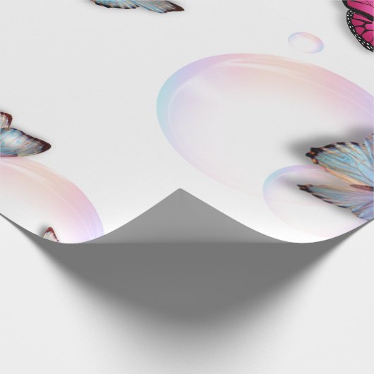 Bubbels en vlinders cadeaupapier (Hoek)