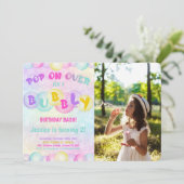 Bubbels Foto Uitnodiging (Staand voorkant)