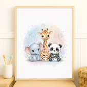 Bubbels & Glimlachen Dieren Kinderen Badkamer Muur Poster
