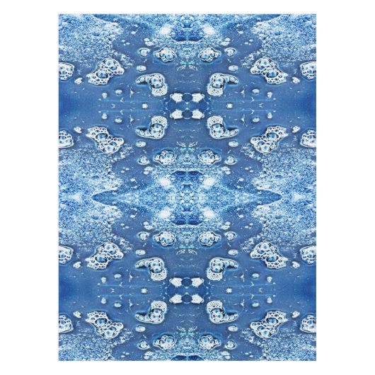 Bubbels IJswater Blauw Abstract tafelkleed (Voorkant)