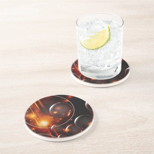 Bubbels in koplampen zandsteen onderzetter (Zijkant)