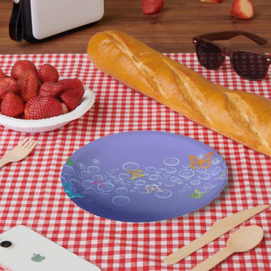 Bubbels in vlinders papieren bordje (Picknick)