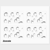 Bubbels in zwart-wit rechthoekige sticker (Vel)