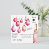 Bubbels, konijntjes en paasbrunch kaart (Staand voorkant)