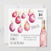 Bubbels, konijntjes en paasbrunch kaart (Voorkant)