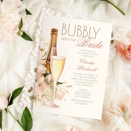 Bubbels met het bruid champagne Vrijgezellenfeest Kaart