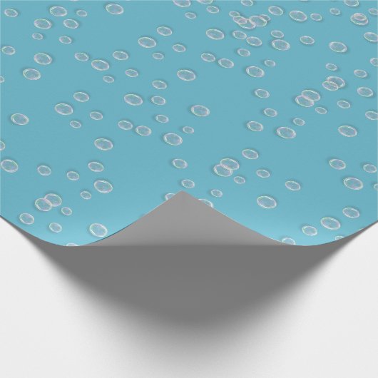Bubbels op Aqua Blue Cadeaupapier (Hoek)