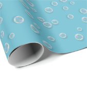 Bubbels op Aqua Blue Cadeaupapier (Rol Hoek)