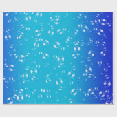 Bubbels op blauw en turquoise gradiënt cadeaupapier (Vlak)