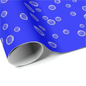 Bubbels op levendig blauw cadeaupapier (Rol Hoek)