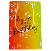 Bubbels Op Sinaasappel, Geel en Limoen Gradient Medium Cadeauzakje (Voorkant)