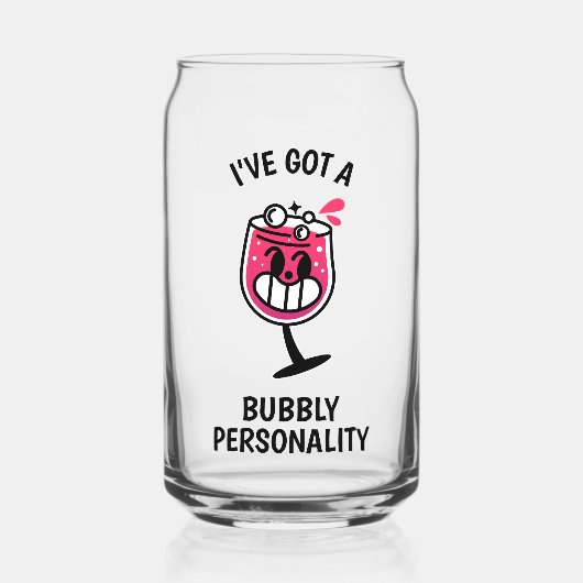 Bubbels Persoonlijkheid – Pret Wine Kan Glas (Voorkant)