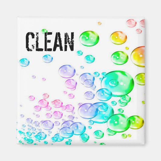 bubbels schoon vuile Vaatwasser Magneten (Voorkant)