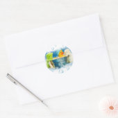 Bubbels teddyberen ronde sticker (Envelop)