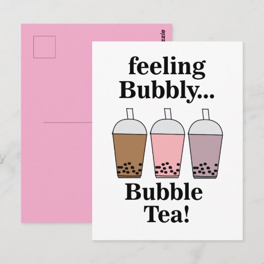 Bubbels Thee Drank Grappig Briefkaart (Voorkant / Achterkant)