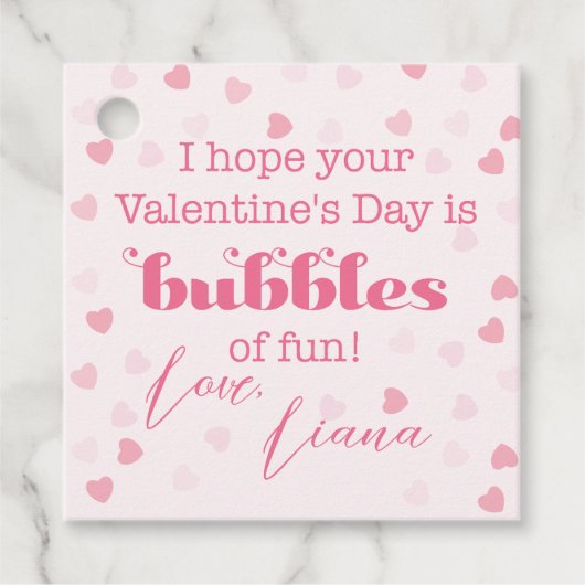 Bubbels van Fun Valentijnsdag Gift Label (Voorkant)